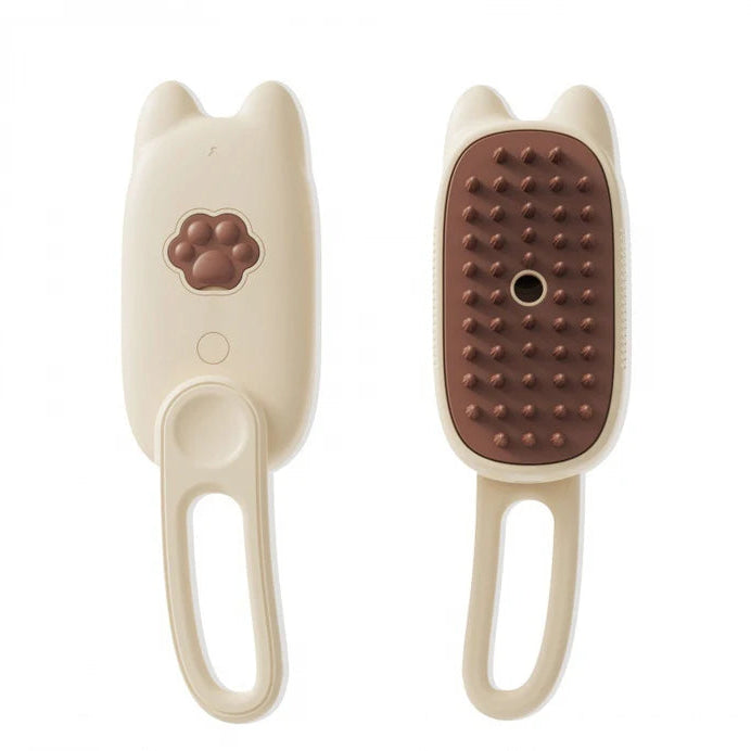 Cepillo vaporizador eléctrico cepillo de pelo de gato 3 en 1 herramienta de depilación de mascotas 360 ° Peine de masaje multifuncional de silicona con mango giratorio